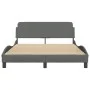 Bed frame with dark gray fabric headboard 140x200 cm by , Beds and slatted bases - Ref: Foro24-373186, Price: 155,67 €, Disco...