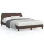 Estructura de cama cabecero cuero sintético marrón 140x200 cm de , Camas y somieres - Ref: Foro24-373200, Precio: 175,26 €, D...
