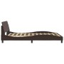 Estructura de cama cabecero cuero sintético marrón 140x200 cm de , Camas y somieres - Ref: Foro24-373200, Precio: 178,67 €, D...