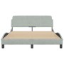 Estructura de cama con cabecero terciopelo gris claro 140x190cm de , Camas y somieres - Ref: Foro24-373192, Precio: 143,81 €,...