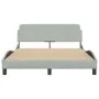 Estructura de cama con cabecero terciopelo gris claro 140x190cm de , Camas y somieres - Ref: Foro24-373192, Precio: 142,03 €,...