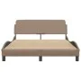 Bed frame with synthetic leather headboard in cappuccino color, 140x200cm. by , Beds and slatted bases - Ref: Foro24-373202, ...