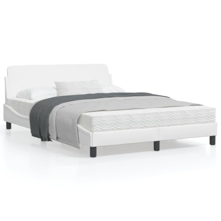 Bettgestell mit weißem Kunstleder-Kopfteil 120x200 cm von , Betten und Lattenroste - Ref: Foro24-373159, Preis: 154,07 €, Rab...