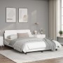Bettgestell mit weißem Kunstleder-Kopfteil 120x200 cm von , Betten und Lattenroste - Ref: Foro24-373159, Preis: 154,07 €, Rab...