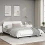 Estructura de cama cabecero cuero sintético blanco 120x200 cm de , Camas y somieres - Ref: Foro24-373159, Precio: 146,29 €, D...