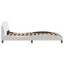 Estructura de cama cabecero cuero sintético blanco 120x200 cm de , Camas y somieres - Ref: Foro24-373159, Precio: 146,29 €, D...