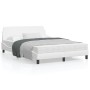 White synthetic leather headboard bed frame 140x200 cm by , Beds and slatted bases - Ref: Foro24-373199, Price: 178,10 €, Dis...