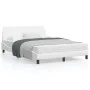 White synthetic leather headboard bed frame 140x200 cm by , Beds and slatted bases - Ref: Foro24-373199, Price: 174,55 €, Dis...