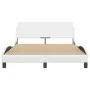 White synthetic leather headboard bed frame 140x200 cm by , Beds and slatted bases - Ref: Foro24-373199, Price: 174,55 €, Dis...