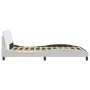 White synthetic leather headboard bed frame 140x200 cm by , Beds and slatted bases - Ref: Foro24-373199, Price: 174,55 €, Dis...