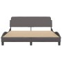 Bed frame with gray synthetic leather headboard 160x200cm by , Beds and slatted bases - Ref: Foro24-373221, Price: 181,31 €, ...