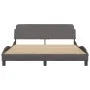 Bed frame with gray synthetic leather headboard 160x200cm by , Beds and slatted bases - Ref: Foro24-373221, Price: 179,24 €, ...