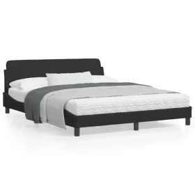 Bed frame with black velvet headboard 160x200 cm by , Beds and slatted bases - Ref: Foro24-373214, Price: 167,29 €, Discount: %