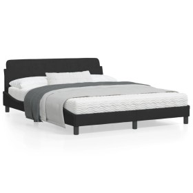 Bettgestell mit schwarzem Samtkopfteil 160x200 cm von , Betten und Lattenroste - Ref: Foro24-373214, Preis: 171,41 €, Rabatt: %