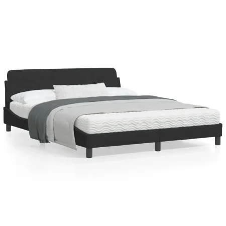 Estructura de cama con cabecero de terciopelo negro 160x200 cm de , Camas y somieres - Ref: Foro24-373214, Precio: 168,72 €, ...