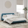 Bettgestell mit blauem Samtkopfteil 160x200 cm von , Betten und Lattenroste - Ref: Foro24-373216, Preis: 188,86 €, Rabatt: %