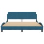 Bettgestell mit blauem Samtkopfteil 160x200 cm von , Betten und Lattenroste - Ref: Foro24-373216, Preis: 188,86 €, Rabatt: %