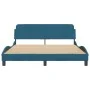 Estructura de cama con cabecero terciopelo azul 160x200 cm de , Camas y somieres - Ref: Foro24-373216, Precio: 150,72 €, Desc...