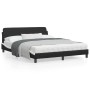 Black white synthetic leather headboard bed frame 160x200cm by , Beds and slatted bases - Ref: Foro24-373223, Price: 177,00 €...