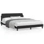 Estructura cama cabecero cuero sintético negro blanco 160x200cm de , Camas y somieres - Ref: Foro24-373223, Precio: 173,94 €,...