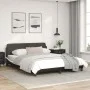 Estructura cama cabecero cuero sintético negro blanco 160x200cm de , Camas y somieres - Ref: Foro24-373223, Precio: 173,94 €,...