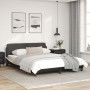 Estructura cama cabecero cuero sintético negro blanco 160x200cm