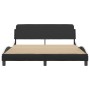 Black white synthetic leather headboard bed frame 160x200cm by , Beds and slatted bases - Ref: Foro24-373223, Price: 177,00 €...