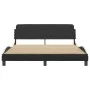 Estructura cama cabecero cuero sintético negro blanco 160x200cm de , Camas y somieres - Ref: Foro24-373223, Precio: 173,94 €,...