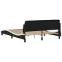 Estructura cama cabecero cuero sintético negro blanco 160x200cm de , Camas y somieres - Ref: Foro24-373223, Precio: 173,94 €,...