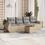 Garden sofa set with 5-piece synthetic rattan beige cushions by , Garden sets - Ref: Foro24-3257214, Price: 327,83 €, Discoun...