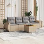 Set Gartensofas mit Kissen 5 Stück synthetisches Rattan beige von , Gartensets - Ref: Foro24-3257214, Preis: 341,03 €, Rabatt: %