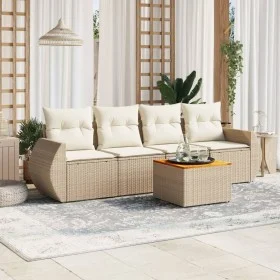 Gartensofa-Set mit 5-teiligen Kissen aus synthetischem Rattan in Beige. von , Gartensets - Ref: Foro24-3224882, Preis: 375,49...