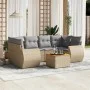 Gartensofagarnitur 7-teilig mit Kissen aus synthetischem Rattan in Beige. von , Gartensets - Ref: Foro24-3257235, Preis: 476,...