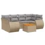Gartensofagarnitur 7-teilig mit Kissen aus synthetischem Rattan in Beige. von , Gartensets - Ref: Foro24-3257235, Preis: 476,...