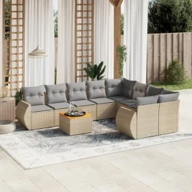 Set de sofás de jardín 9 pzas con cojines ratán sintético beige by , Garden sets - Ref: Foro24-3257263, Price: 610,63 €, Disc...