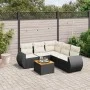 Set de sofás de jardín 6 piezas y cojines ratán sintético negro by , Garden sets - Ref: Foro24-3257330, Price: 382,20 €, Disc...