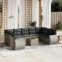 Set de sofás de jardín 10 pzas con cojines ratán sintético gris by , Garden sets - Ref: Foro24-3257481, Price: 615,89 €, Disc...