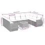 Set de sofás de jardín 10 pzas con cojines ratán sintético gris by , Garden sets - Ref: Foro24-3257481, Price: 615,89 €, Disc...