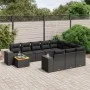 Set de sofás de jardín 11 pzas y cojines ratán sintético negro de , Conjuntos de jardín - Ref: Foro24-3257959, Precio: 678,42...