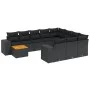 Set de sofás de jardín 11 pzas y cojines ratán sintético negro de , Conjuntos de jardín - Ref: Foro24-3257959, Precio: 678,42...