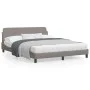 Bed frame with taupe gray fabric headboard 160x200 cm by , Beds and slatted bases - Ref: Foro24-373209, Price: 153,44 €, Disc...