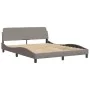 Bed frame with taupe gray fabric headboard 160x200 cm by , Beds and slatted bases - Ref: Foro24-373209, Price: 153,44 €, Disc...