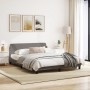 Bed frame with taupe gray fabric headboard 160x200 cm by , Beds and slatted bases - Ref: Foro24-373209, Price: 165,47 €, Disc...