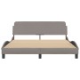 Bed frame with taupe gray fabric headboard 160x200 cm by , Beds and slatted bases - Ref: Foro24-373209, Price: 165,47 €, Disc...