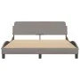 Bed frame with taupe gray fabric headboard 160x200 cm by , Beds and slatted bases - Ref: Foro24-373209, Price: 153,44 €, Disc...