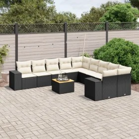 Set de sofás de jardín 11 pzas y cojines ratán sintético negro by , Garden sets - Ref: Foro24-3257967, Price: 644,03 €, Disco...
