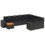 Gartensofa-Set, 10-teilig, mit schwarzen Kissen und synthetischem Rattan. von , Gartensets - Ref: Foro24-3257938, Preis: 664,...