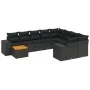 Set de sofás de jardín 10 pzas cojines ratán sintético negro by , Garden sets - Ref: Foro24-3257938, Price: 651,05 €, Discoun...