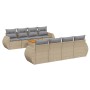 Set de sofás de jardín 9 pzas con cojines ratán sintético beige by , Garden sets - Ref: Foro24-3257256, Price: 610,46 €, Disc...