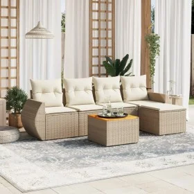 Juego de sofás jardín con cojines 6 pzas ratán sintético beige by , Garden sets - Ref: Foro24-3257311, Price: 442,47 €, Disco...
